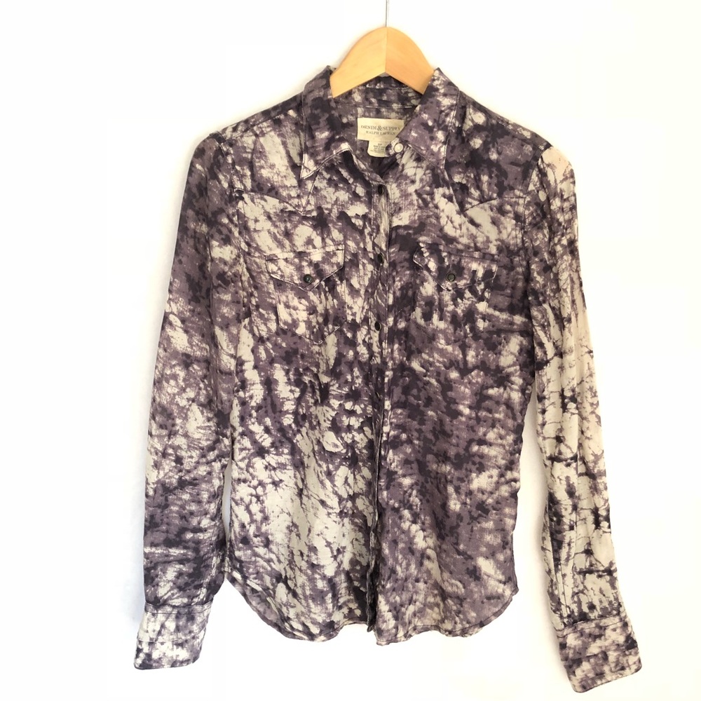 Denim & Supply Ralph Lauren Shirt Top Tie Dye S